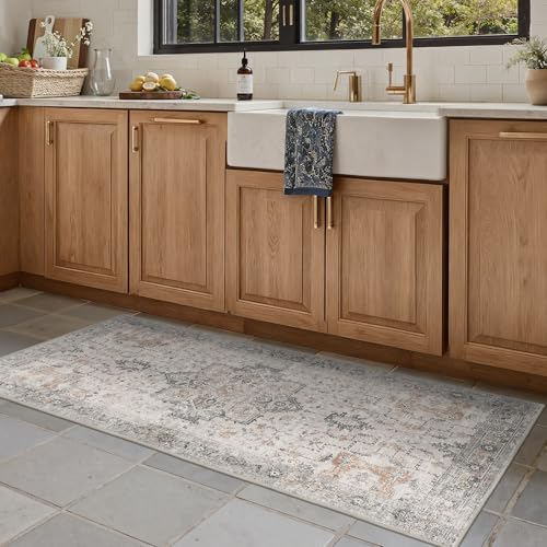 BESBLEE 2'6"x5' Washable Runner Rug Non Slip for Hallway, Light Taupe Brown - color: Light Taupe Brown, size: 2'6" x 5' (Runner)
