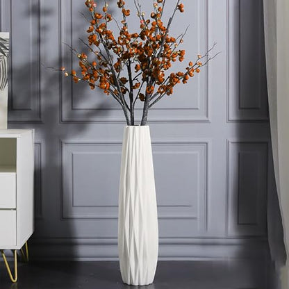 White Floor Vase, Ceramic 28" Tall Ribbed Decorative Flower Vases Large - size: 28 Inch Tall