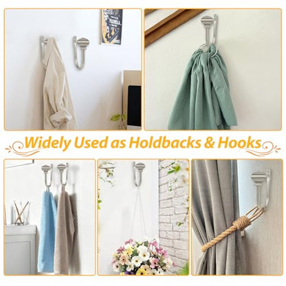 USFOOK Antique Silver Curtain Holdbacks, Drapery Tiebacks, 2 Pack/1 Pair - color: Antique Silver