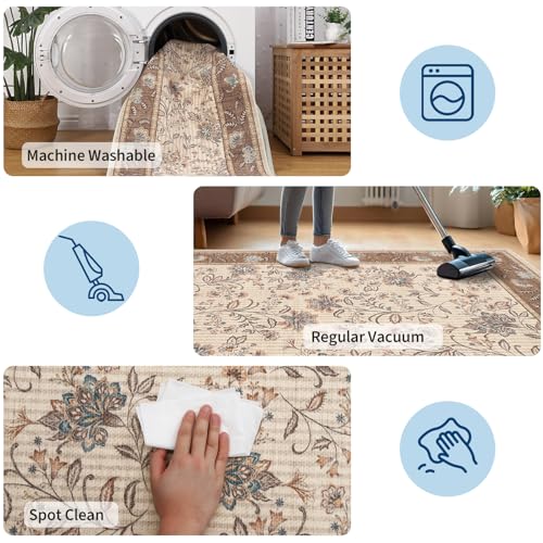 GarveeHome 10x13 Large Living Room Rug Brown Washable Area Rug Non Slip - color: Brown, size: 10' x 13' (Rectangular)