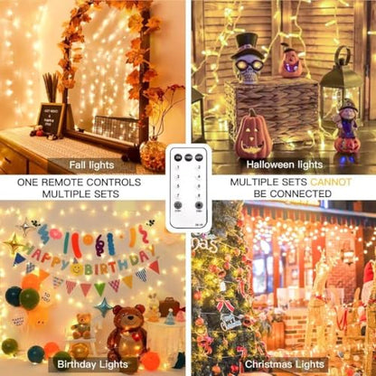 suddus String Lights Indoor Plug in 200 LED Christmas Lights Warm White - color: Warm White, size: 200LED
