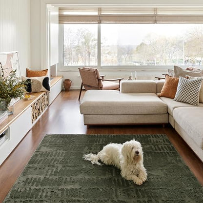 Revival Rugs Shell 11'x14' Area Rugs - Washable, Medium Pile, Green - color: Green, size: 10'6" x 14'3" (Rectangular)