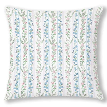Pink and Blue Floral Grandmillennial Pillow Covers 18x18 - color: Blue Pink and Green-3, size: 18" x 18" (Pack of 1)
