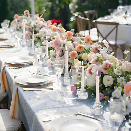 Glass Candlestick Holders, Taper Candle Holders, Set of 6, Clear - color: Clear, size: 6 PCS