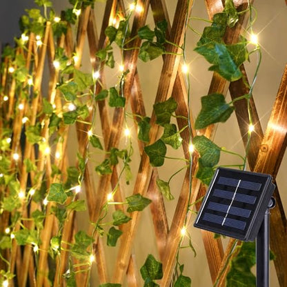 suddus Solar Ivy String Lights, 33ft 100 LED Vines with Lights Warm White - color: Ivy, size: 33Ft*1pack
