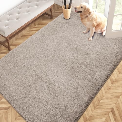 PURRUGS Area Rug, 48" x 72", Taupe - color: Taupe, size: 48" X 72"