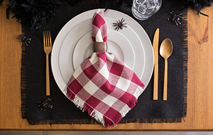DII Jute Burlap Collection Kitchen Tabletop, Placemat Set, 13x19, Solid Black, 6 Count - color: Solid Black, size: Placemat Set, 13x19"