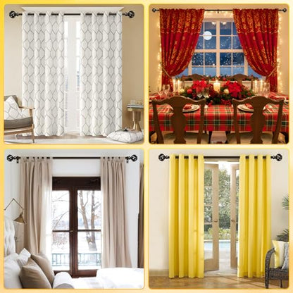 Ycolnaefllr Bronze Twisted Cage Curtain Rod, Heavy Duty Adjustable 66-120" - color: Bronze, size: 16-126"