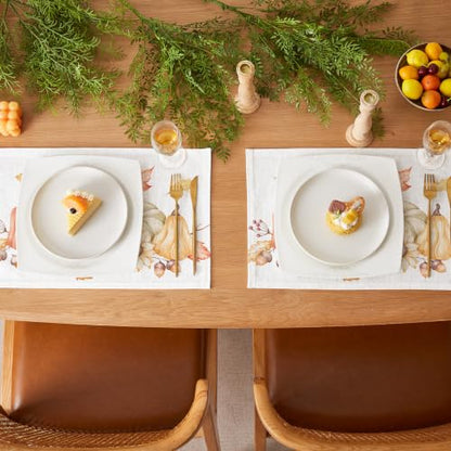 QIYI Fall Placemats Set of 6, 12"x18" Linen Place Mats, Pumpkin Harvest - color: Pumpkin Harvest, size: Set of 6