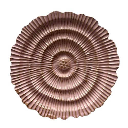 Metal Wall Sculpture, 10'' Round Textured Radiant Sunburst Wall Decor - color: 053A-Pink