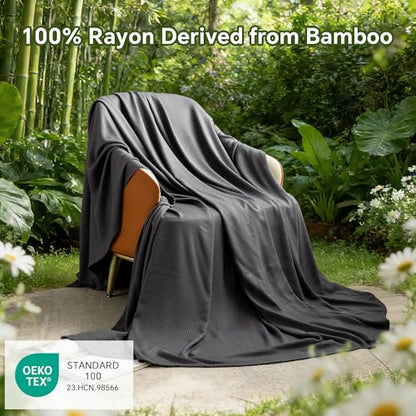 AmyHomie Cooling Blanket King Size 90"x108", 100% Rayon Derived from Bamboo - color: Dark Gray, size: King (108"x90")