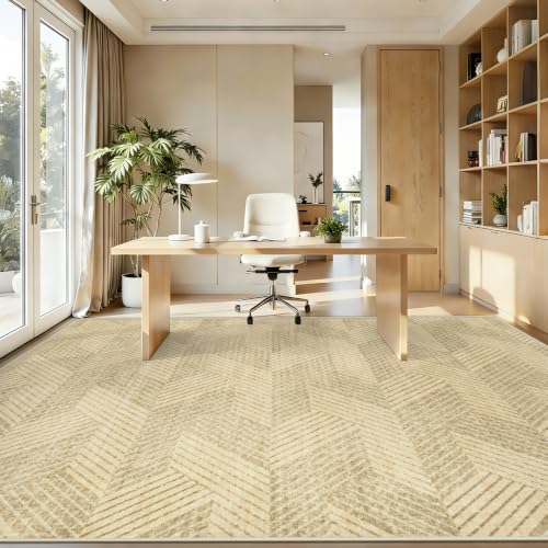 MXSANYOO Area Rugs 9x12 for Living Room, Washable Geometric Brown Carpet - color: Brown, size: 9' x 12' (Rectangular)