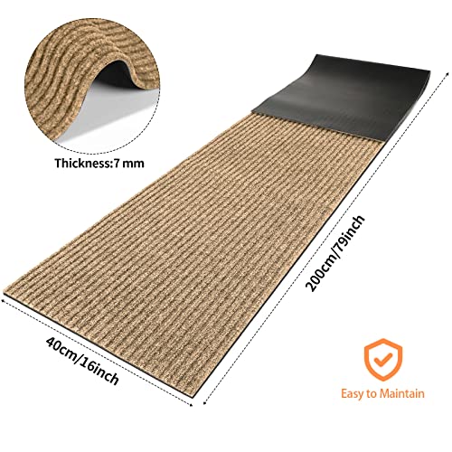 Nuanchu Large Semi Finished Outdoor Mat 16 x 79 Inch, Khaki, 1 Roll - color: Khaki