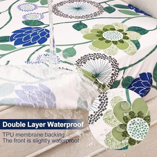 Smiry Waterproof Patio Cushion Covers, Stretch Outdoor Furniture Covers - color: Light Green, size: 4PCS