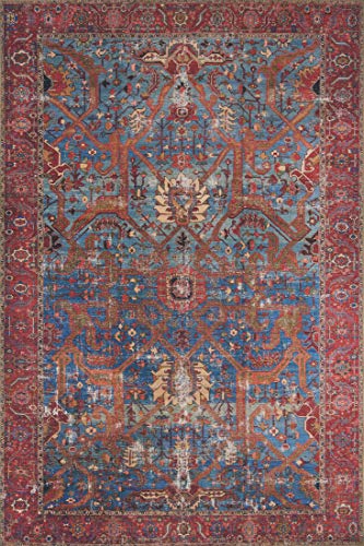 Loloi Loren Blue/Red 7'-6" x 9'-6" Area Rug - color: Blue / Red, size: 7'6" x 9'6" (Rectangular)