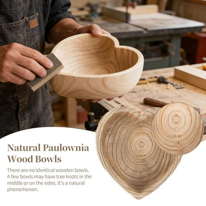 Hanobe Small 7.8" Heart Shaped Wood Decorative Key Bowl for Entryway Table - size: 10.23 inches