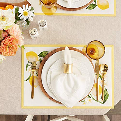 DII Lemon Bliss Tabletop Collection, Placemat Set, 6 Piece - size: Placemat Set