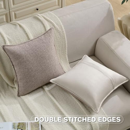 FUTEI Pack of 2 Chenille Throw Pillow Covers 18x18 Inch, Coffee - color: Coffee, size: 18" x 18" (Pack of 2)