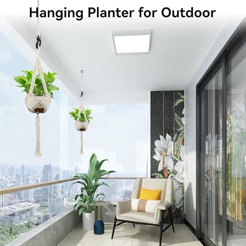 USLAI Macrame Plant Hanger, for Up to 12 Inch Pots, 42 Inch, Ivory, 2 Pack - color: 42+42 Inch - Ivory