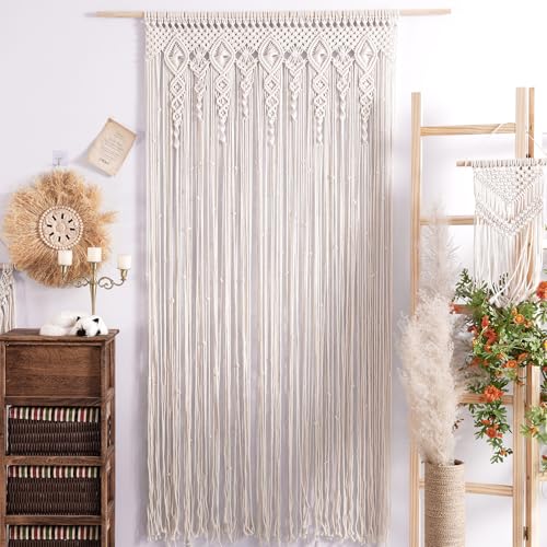 Macrame Curtains for Wall Decor, Macrame Wall Hanging 79" x 35" 1 Panel - size: 35.5"W x 79"L (Pack of 1)