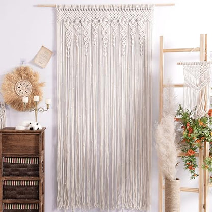 Macrame Curtains for Wall Decor, Macrame Wall Hanging 79" x 35" 1 Panel - size: 35.5"W x 79"L (Pack of 1)