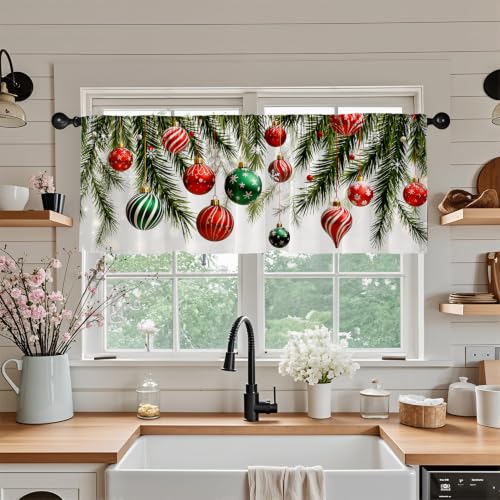 Christmas Blackout Window Valance Curtain, Christmas Valances for Window - color: Christmas a, size: 52"W x 18"L (Pack of 1)