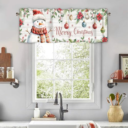 Christmas Kitchen Curtain Valances for Windows 42 x 12 Inch - color: Christmas-sy-sd0785, size: 42"W x 12"L (Pack of 1)