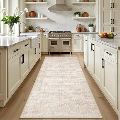 Hallway Runner Rug: 2.6x8 Kitchen Rugs for Living Room Beige Brown - color: Beige Brown, size: 2'6" x 8' (Runner)