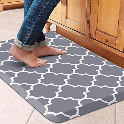WISELIFE Kitchen Mats and Rugs Cushioned Anti-Fatigue, 17.3"x 28", Grey - color: Stylish Grey, size: 28"L x 17.3"W x 0.5"Th