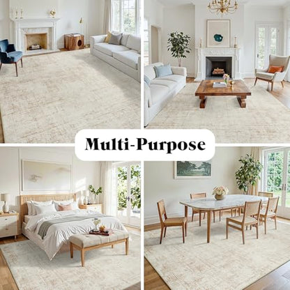 10x12 Area Rug for Living Room Bedroom: Non-Slip Modern Beige White - color: Beige/White, size: 10' x 12' (Rectangular)