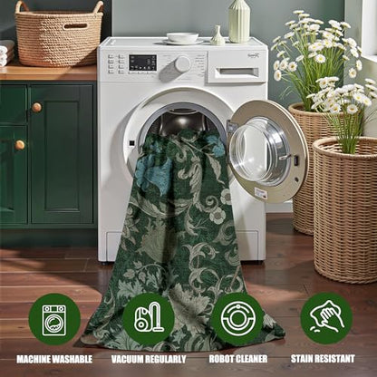 Deerly Hallway Runner Rug 2x6, Washable Kitchen Rug Non Slip, Forest Green - color: Green, size: 2'x6'