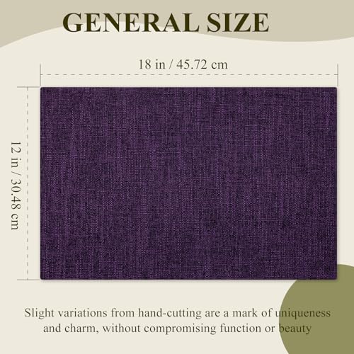 KXN Placemats Set of 4, Durable Dual-Layer Fabric Table Mats, Purple - color: Purple