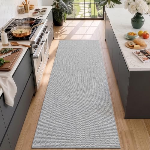 LUMI Ultra Thin Runner Rug for Hallway 2'8"x10', Entryway Rug, Light Gray - color: Gray - Light, size: 2'8" x 10' (32"x120")