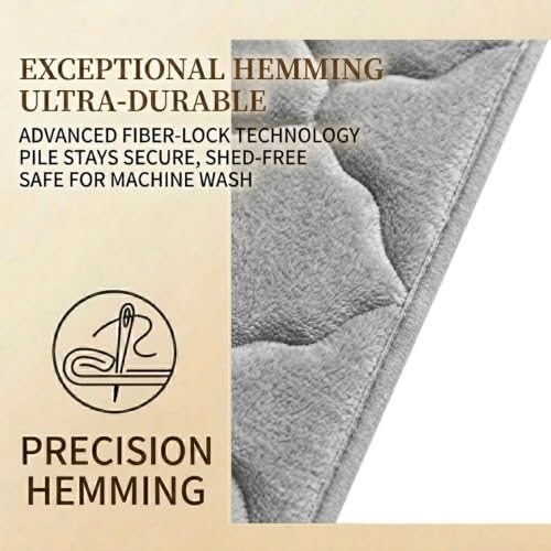 Thick Memory Foam Bath Mat, Absorbent Kitchen Shower Floor Rug, Light Gray - color: Light Gray