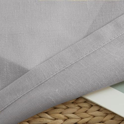 PrinceDeco Linen Semi Sheer Curtains for Living Room, 52x63 inch, Dove - color: Dove, size: 52"W x 63"L (Pack of 2)