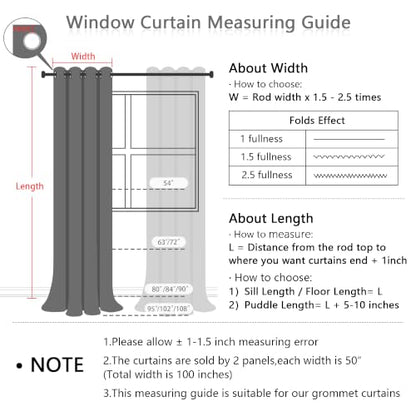 MYSKY HOME Blackout Curtains for Kids Bedroom 100% Light Block Out Thermal Insulated Curtain 63 Inches Grommet Room Darkening Curtains Privacy Window Drapes with Black Pom Pom Sheer 2 PCS, 50" x 63" - color: Black Pom Pom, size: 50"W x 63"L (Pack of 2)