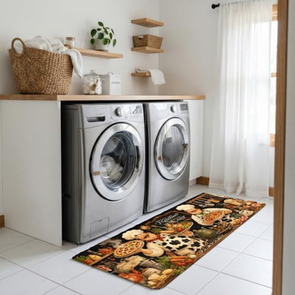 Kitchen Rugs for Floor 2 Pcs Memory Foam Padded Anti Fatigue Kitchen Mat - color: Chubby Chef