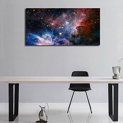 arteWOODS Outer Space Canvas Wall Art Galaxy Nebula Starry Prints, 20"x40" - color: Dark Red Universe, size: 40"L x 20"W
