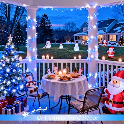 JMEXSUSS 2 Pack 100 LED Blue and White Christmas Lights - color: Blue White, size: 200 LED