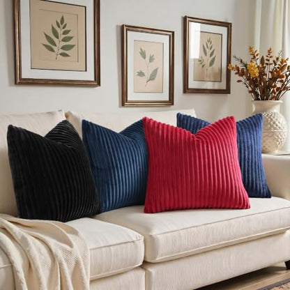 Simmore Fall Soft Blue Flannel Throw Pillow Covers 24X24 Set of 2 - color: Blue, size: 24" x 24" (Pack of 2)