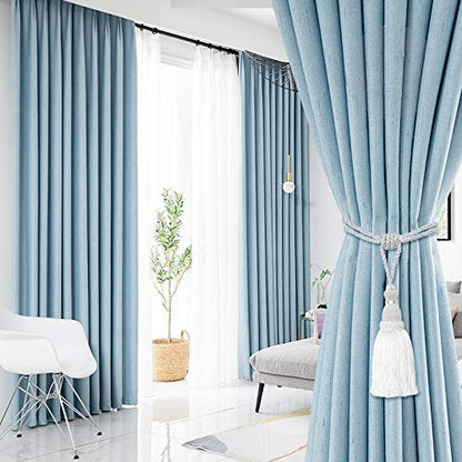 BEL AVENIR 2 Pack Curtain Tiebacks Tassel Drapery Tie-Backs Rope Holdbacks - color: White, size: 2 Pack