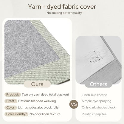 HOMEIDEAS 100% Blackout Sage Green Faux Linen Curtains 84''L 2 Panels - color: Sage Green, size: 52"W x 84"L (Pack of 2)