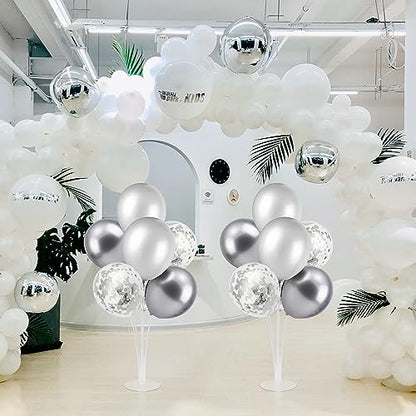 ZJDHPTY 4Set Silver Balloon Stand Table Centerpieces Party Decor - color: Silver Gray 4
