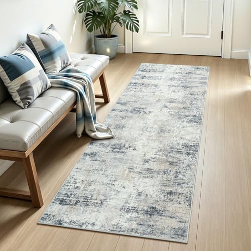 2x6 Runner Rug Non Slip Washable, Kitchen Hallway Entryway Carpet - color: Grey, size: 2' x 6' (Runner)