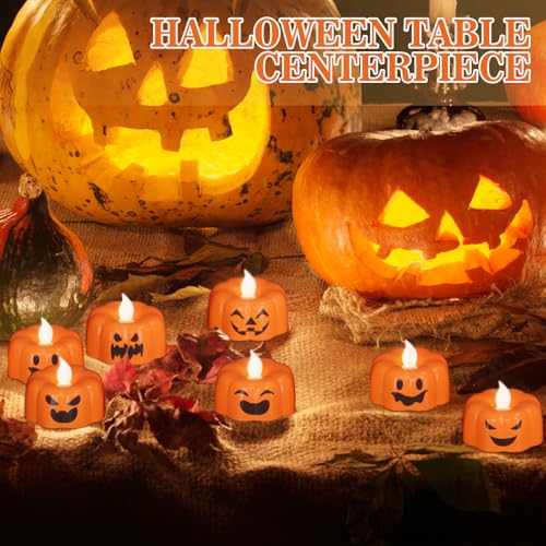 GenSwin Pumpkin Halloween Flameless Candles Battery Operated with Timer - color: 6-Pumpkin