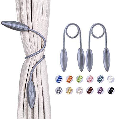 NICEEC 2 Pack DIY Curtain Tiebacks Clips Crystal Decorative Creative Twist Drape Tie Backs European Style Random Modelling Curtain Holdbacks for Home Kitchen Office Window Drapery (Grey) - color: Gray, size: 2 Pack
