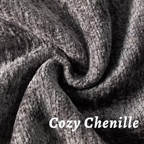 Decorative Throw Pillow Covers 18x18 Chenille Boho Pillowcase - color: Grey, size: 18" x 18" (Pack of 2)
