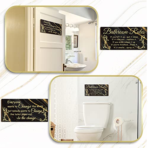 Jetec 2 Pcs Funny Bathroom Signs Wall Decor Farmhouse,Cool Style - style: Cool Style
