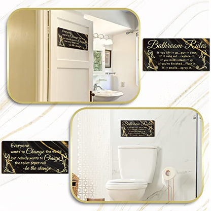 Jetec 2 Pcs Funny Bathroom Signs Wall Decor Farmhouse,Cool Style - style: Cool Style