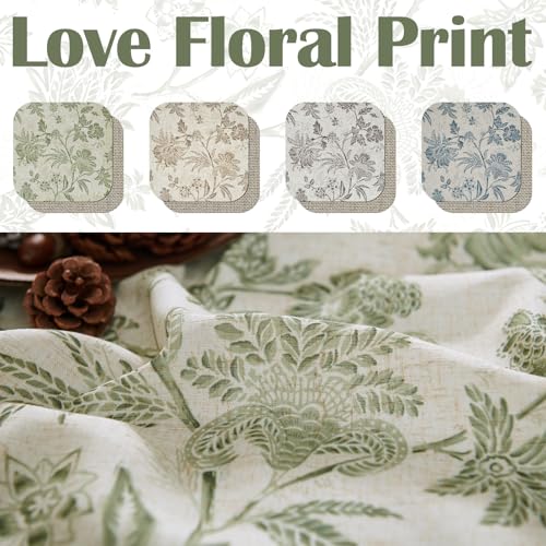 jinchan Floral Valance Curtain Linen 16 Inch Farmhouse 1 Panel Sage - color: Jacobean | Sage Green, size: 50"W x 16"L (Pack of 1)